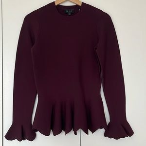 Burgundy top Ted Baker